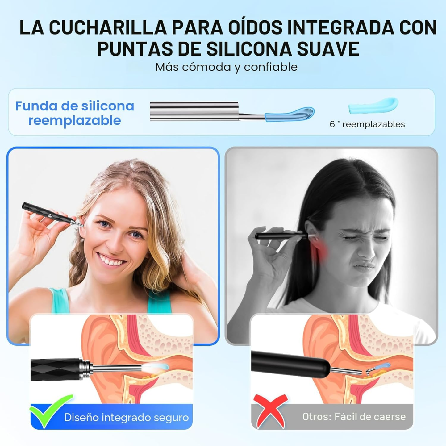 Limpiador de oídos con cámara